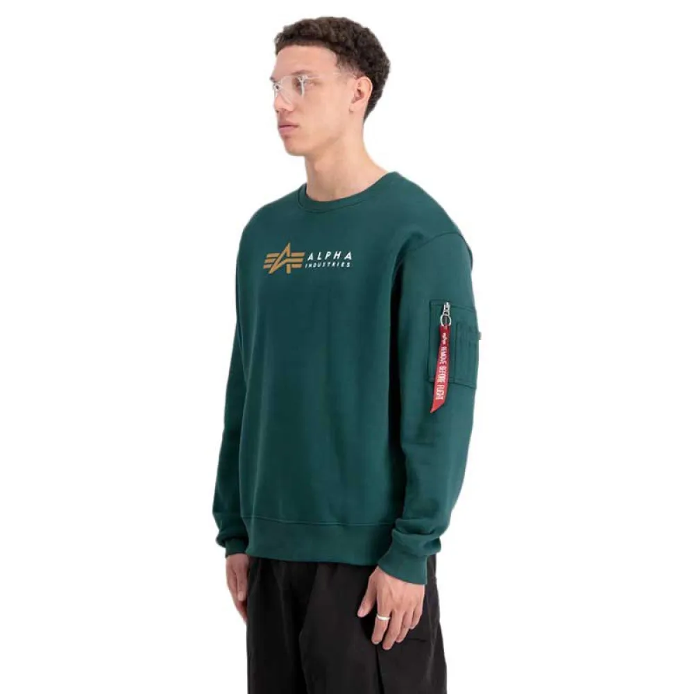 

Толстовка Alpha Industries Label, зеленый