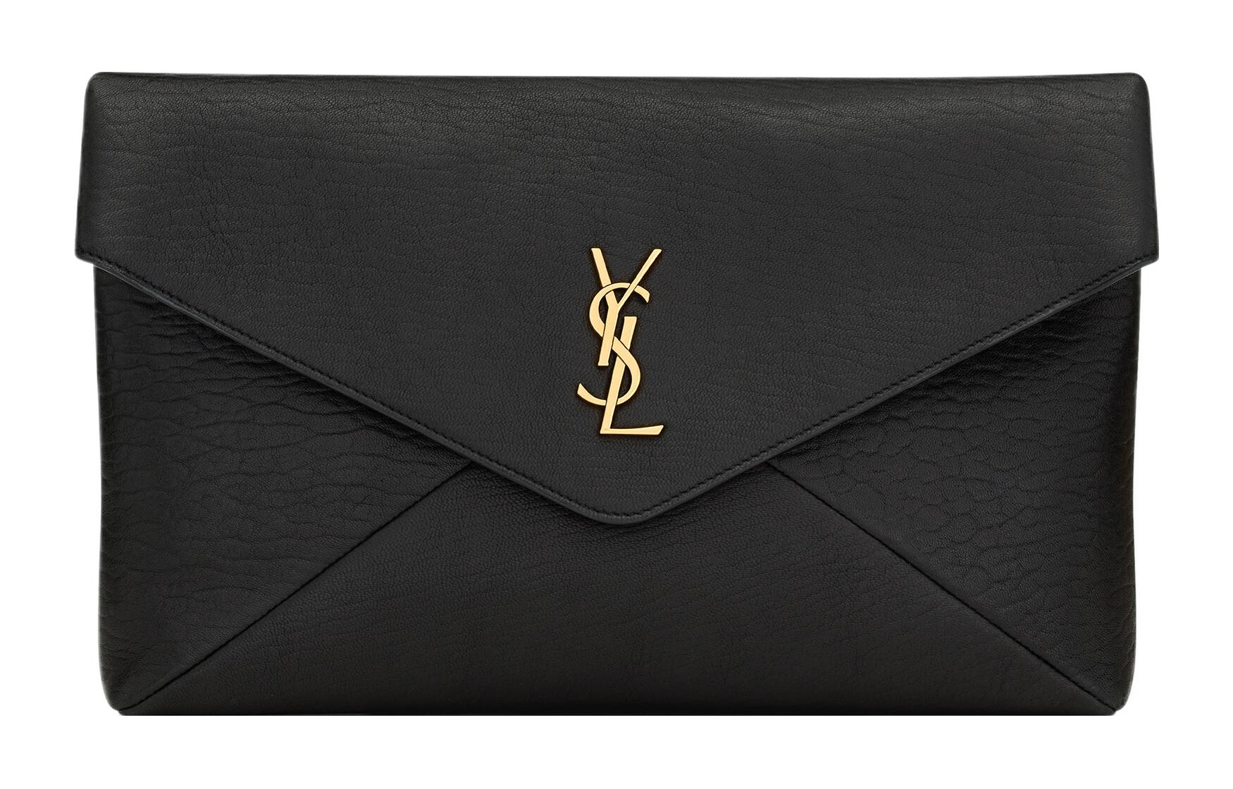 

Черный большой клатч-конверт из овчины для женщин SAINT LAURENT, Set (Bag+Dust Bag)