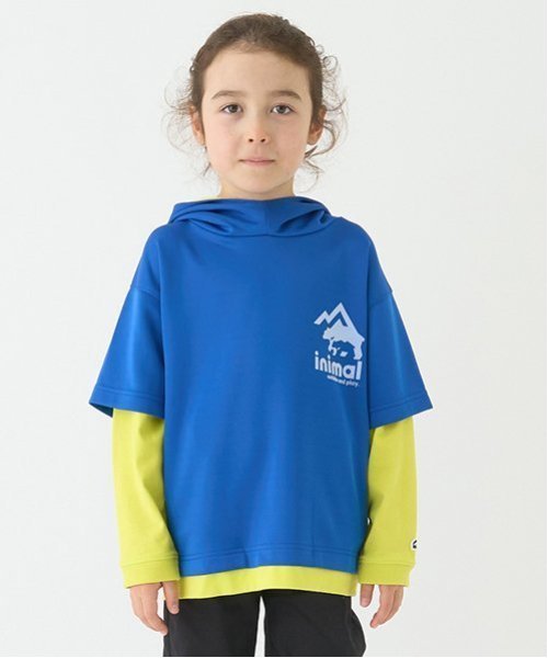 Парка-футболка с имитацией многослойной ткани Punch Minimal, blue