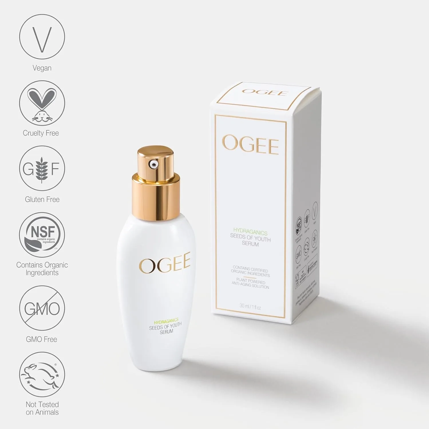 Виртуальный набор Ogee Dynamic Duo: органическое масло жожоба для сияния кожи лица и сыворотка с гиалуроновой кислотой Seeds of Youth. — фото 3