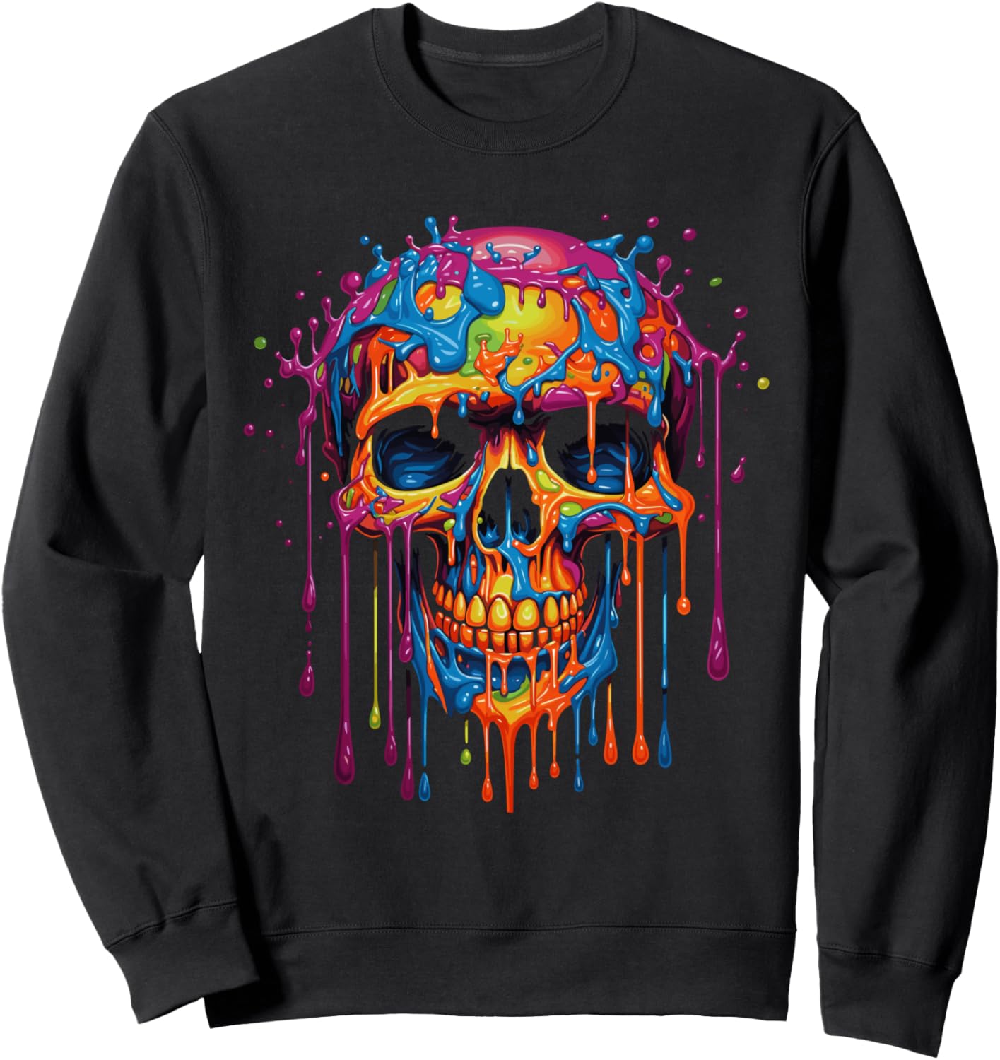 

Толстовка Skull Invader Colorful Skull Paint Splash Trippy Skeleton v4 Am Skull Invader, черный