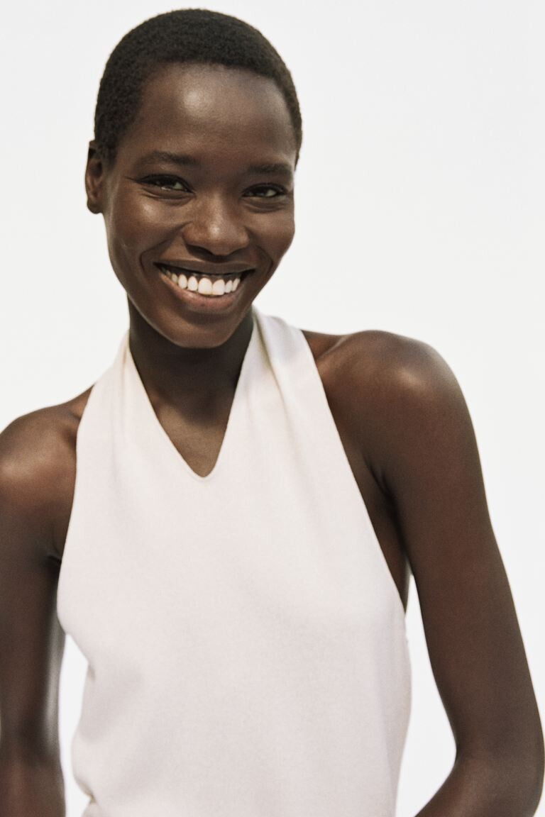 

Боди-Стринги с воротником-халтером H&M, серый