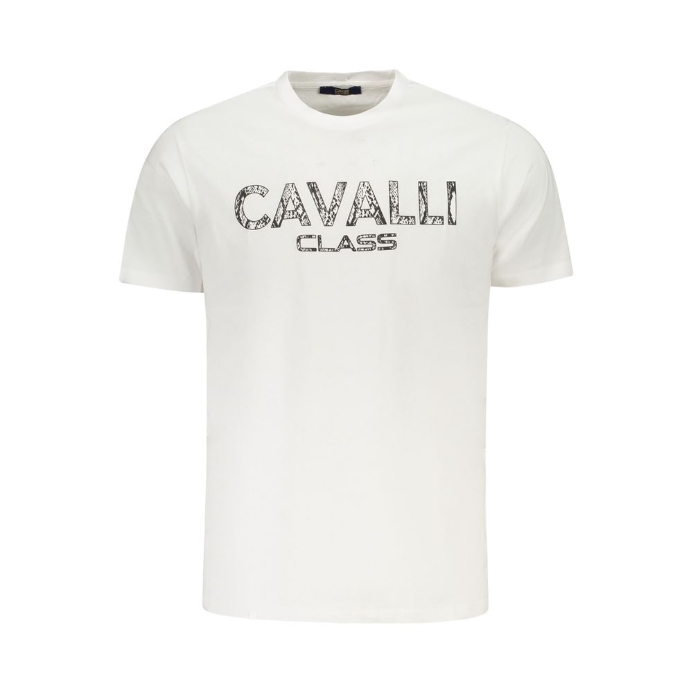

Белая хлопковая мужская футболка Cavalli Class