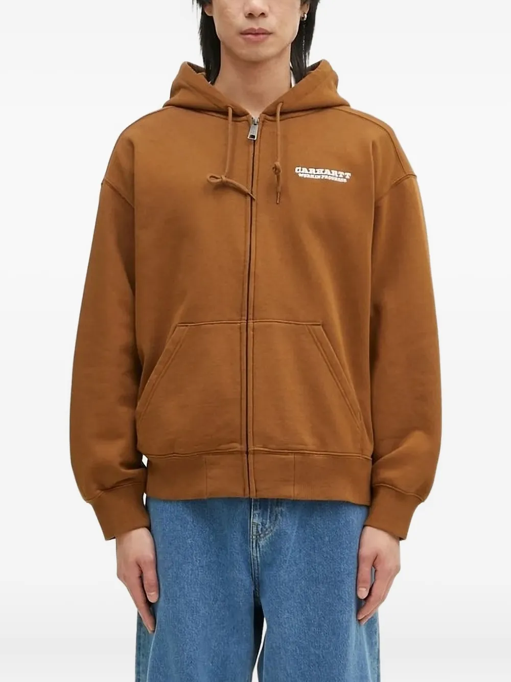 

Толстовка с капюшоном на молнии с логотипом CARHARTT WIP, коричневый