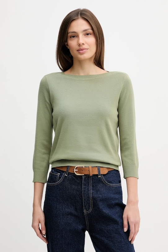 

Хлопковый свитер United Colors of Benetton, зеленый