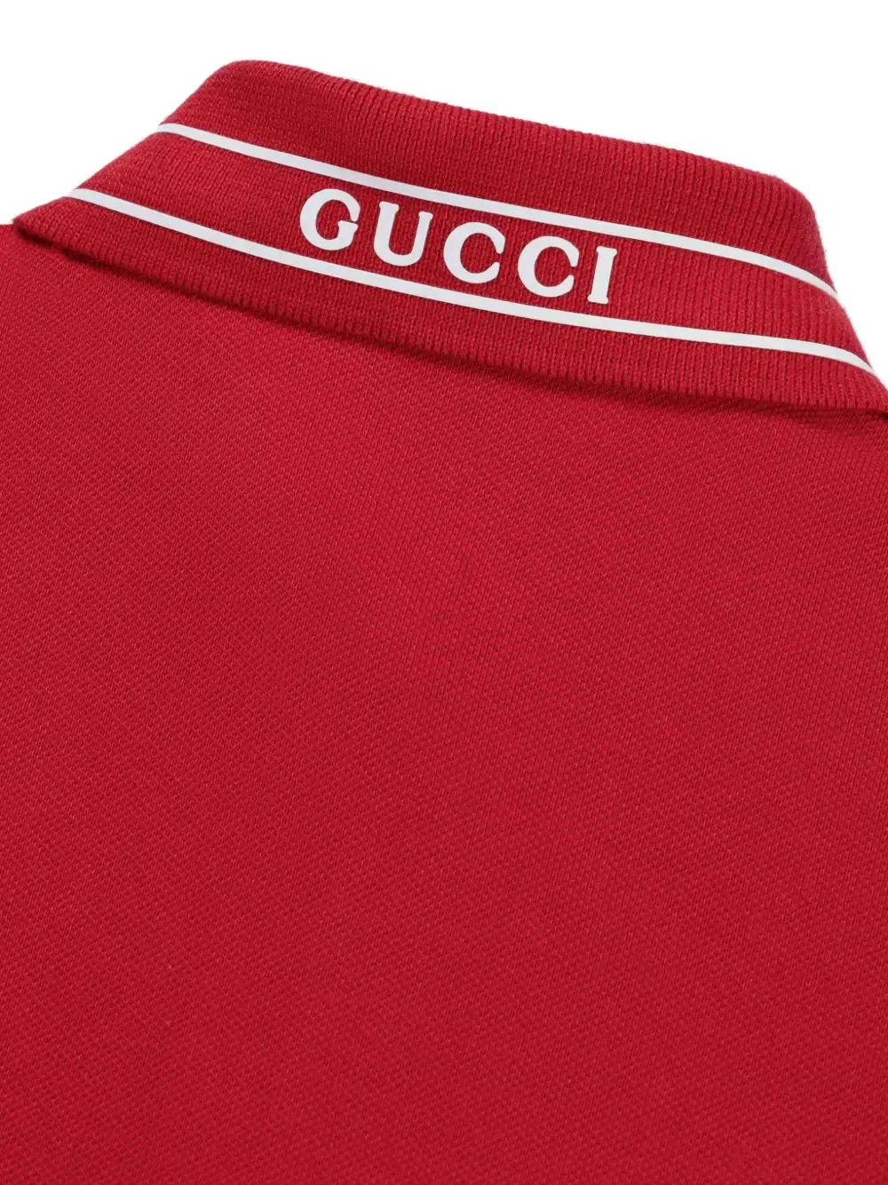 Поло с логотипом и надписью Gucci Kids, красный — фото 2