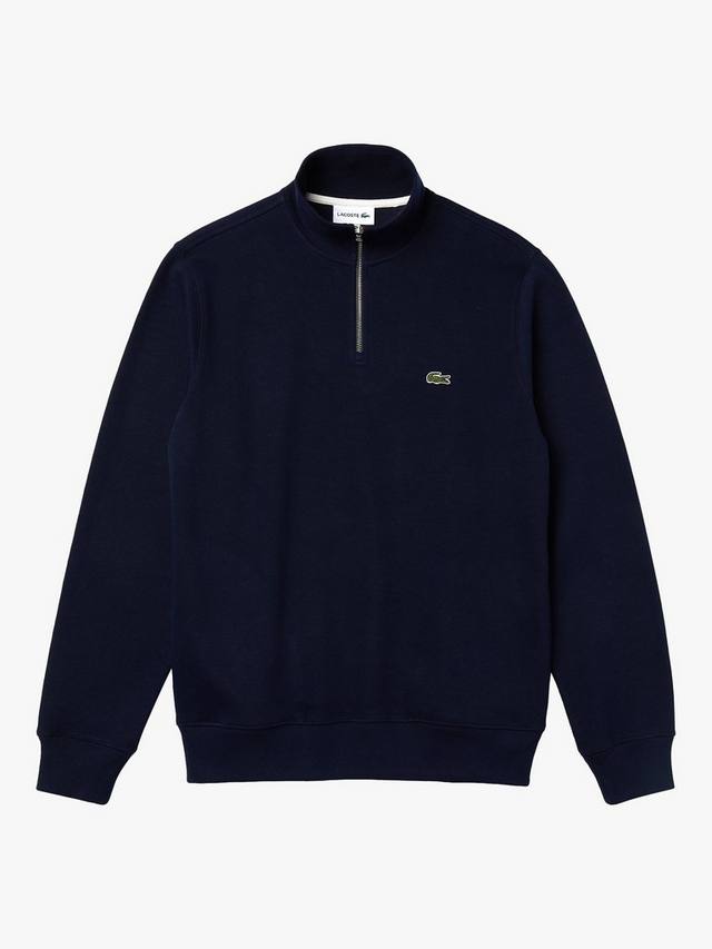 

Хлопок встать горловиной на молнии толстовка Lacoste, темно-синий