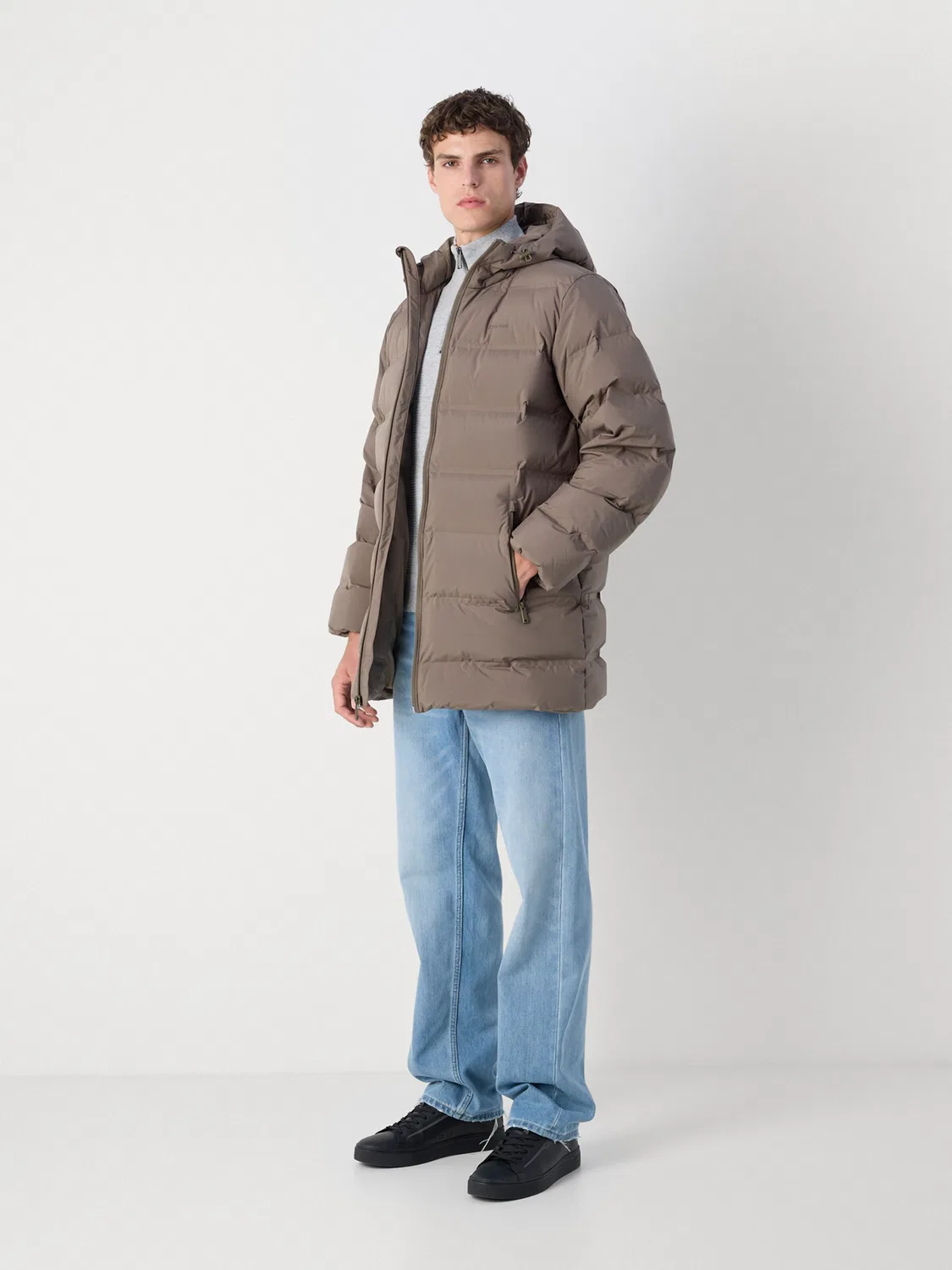 Зимняя куртка Calvin Klein Regular, коричневый — фото 4