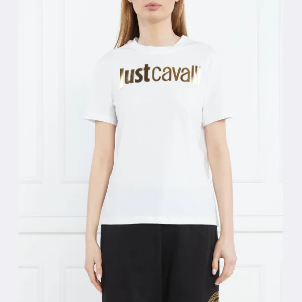 

Золотая футболка с логотипом R расслабленная посадка Just Cavalli, белый