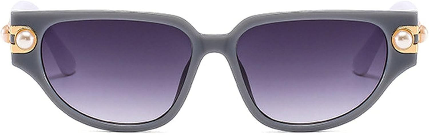 

Винтажные солнцезащитные очки «кошачий глаз» для женщин, роскошные солнцезащитные очки с жемчужным блеском, модные, сексуальные, элегантные очки для женщин, защита от ультрафиолета UV400 mincl, Gray