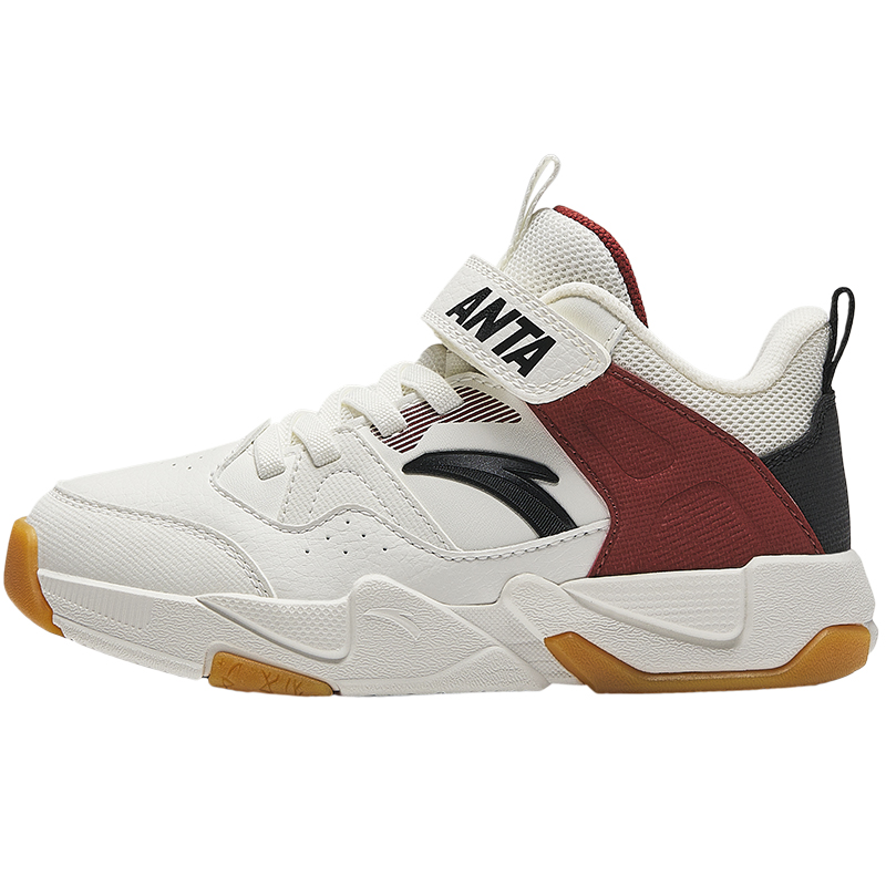 

Antakids Легкие амортизирующие баскетбольные кроссовки средней высоты для детей от 3 до 7 лет Белые с красными вставками