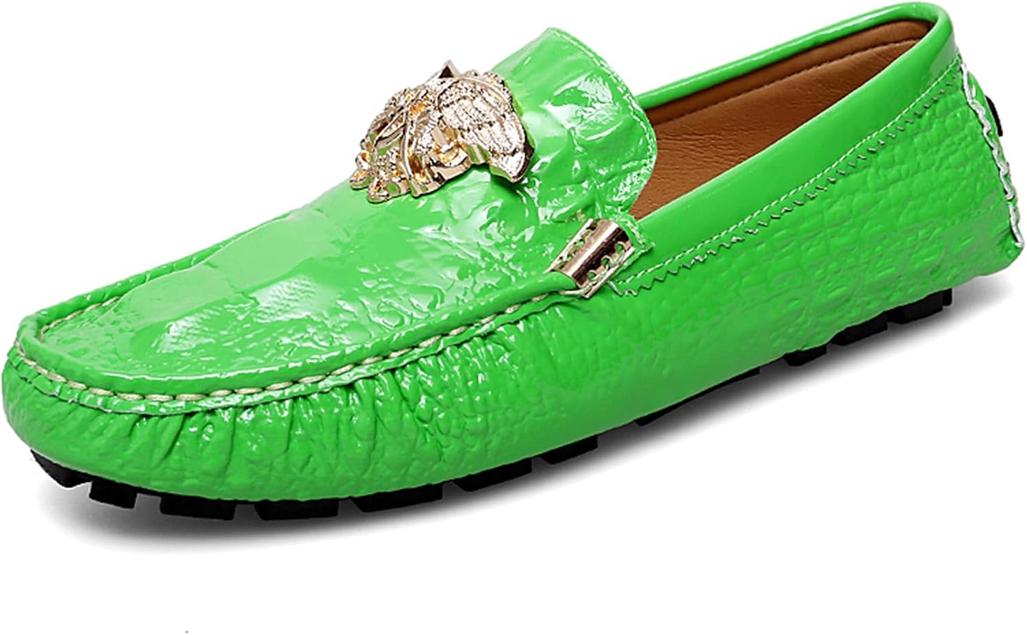 

Мужские повседневные деловые туфли Модные лоферы без шнурков Кожаная обувь для формального и повседневного ношения, подходящая для прогулок и вождения Abborora, зеленый