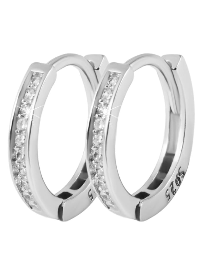 

Adeliás Женские серьги - серьги-кольца на шарнирах из серебра 925 пробы с кубическим цирконием в серебре