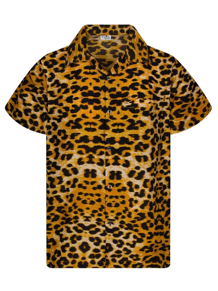 

Рубашка на пуговицах классического кроя King Kameha Leopard, коричневый