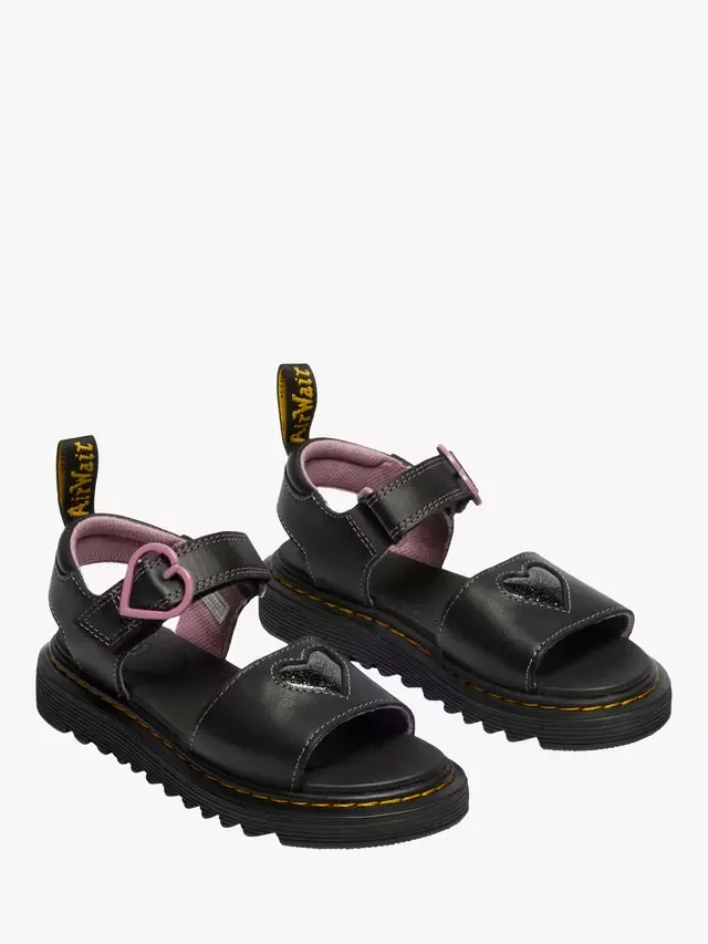 Детские сандалии Marlowe II с открытым носком, черно-розовые Dr. Martens — фото 3
