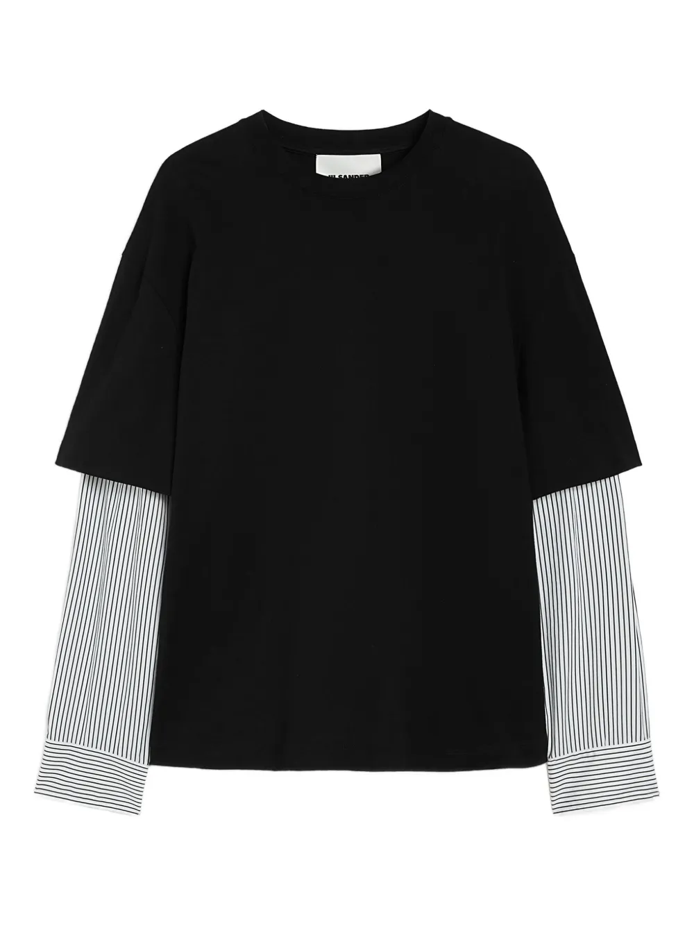 

Полосатая футболка с длинными рукавами Jil Sander, черный