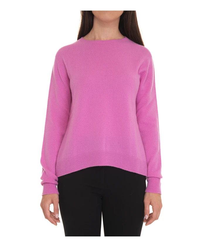

Кашемировый пуловер-клеш с ребристой вязкой Vanisã, розовый