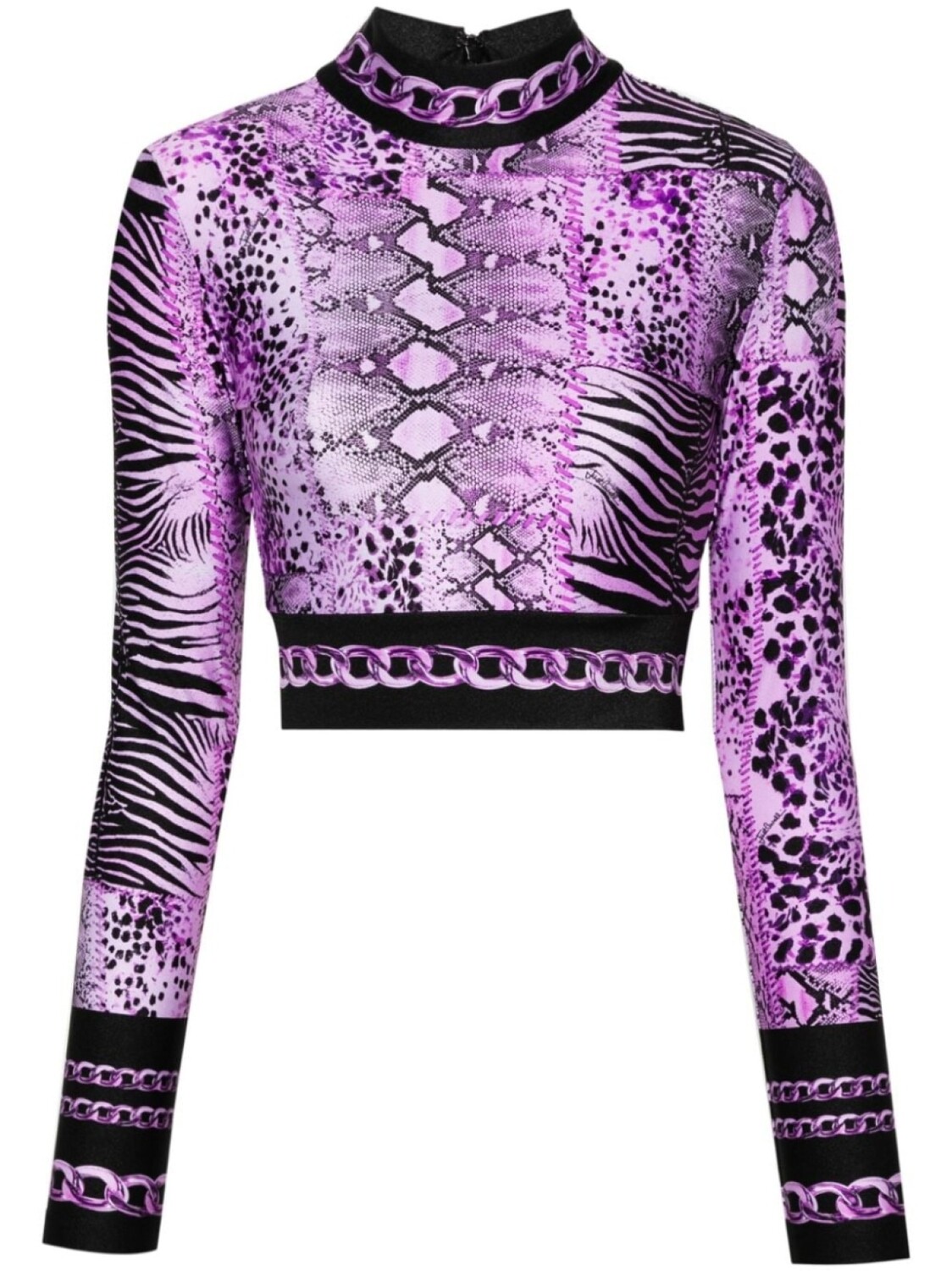 

Just Cavalli укороченный топ со змеиным принтом, фиолетовый