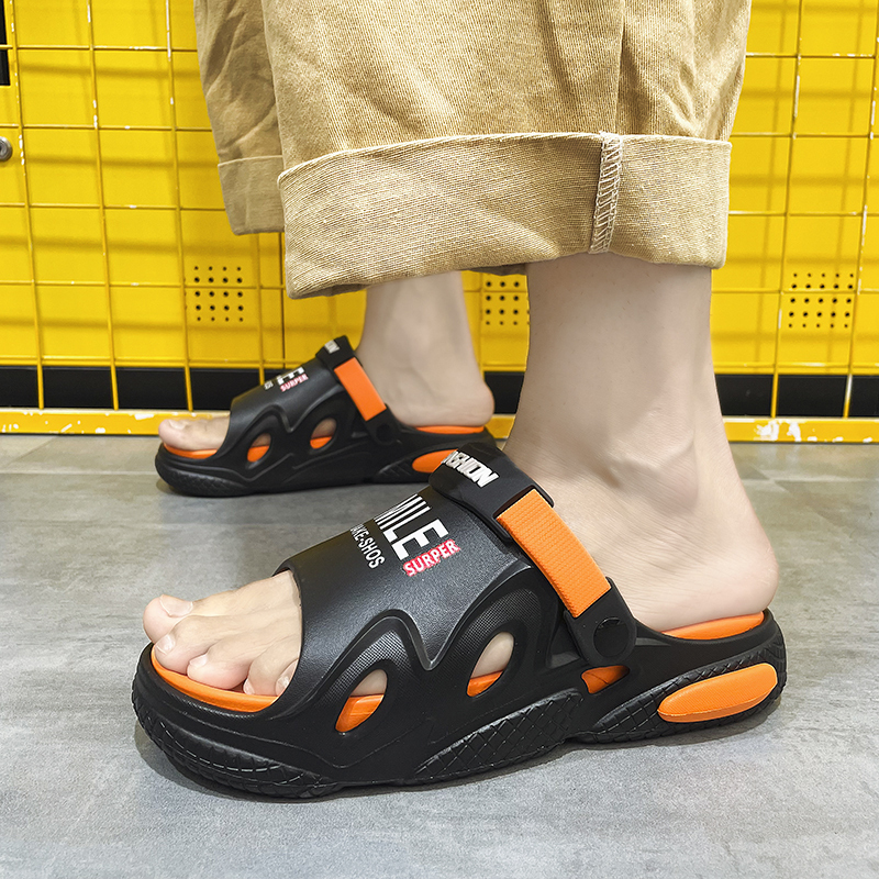 CariteSport Износостойкие слайдеры унисекс черно-оранжевые, цвет Black Orange — фото 3