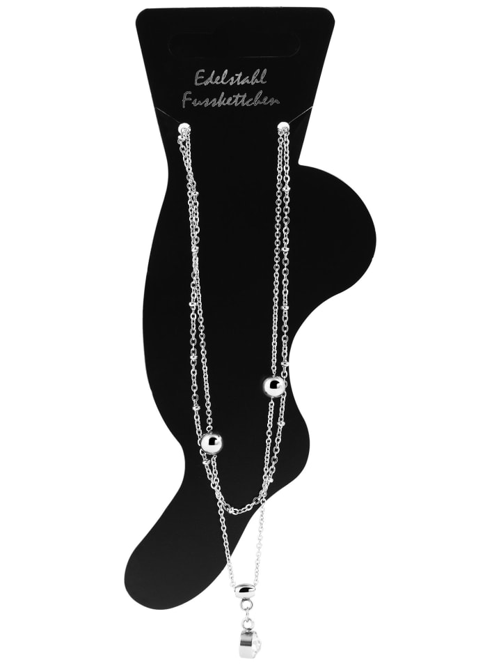 

Adeliás Женский браслет из нержавеющей стали со стразами, 24+5 см, серебристый