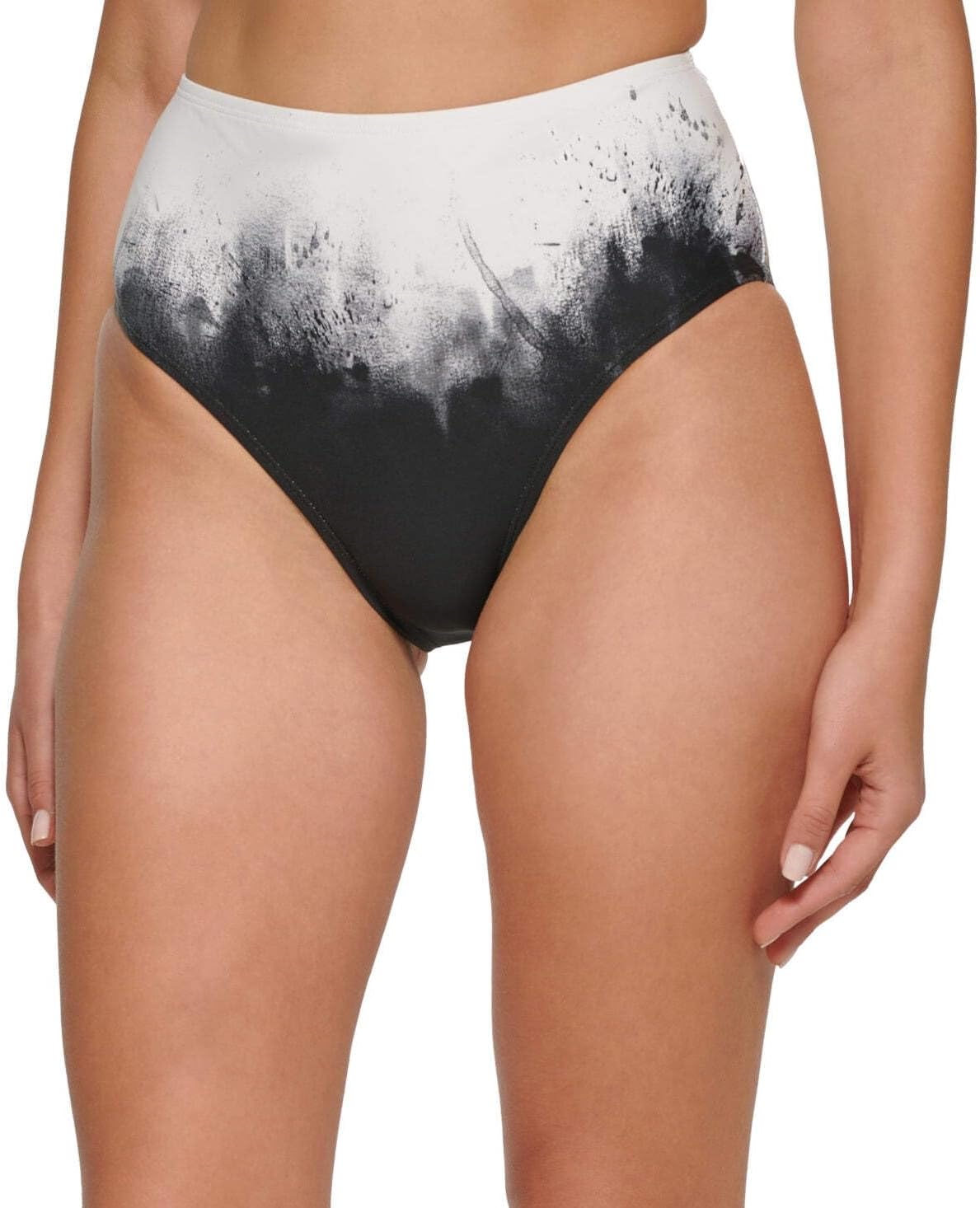 

Женские плавки-бикини с высокой талией и принтом Calvin Klein, Black/Soft White Multi