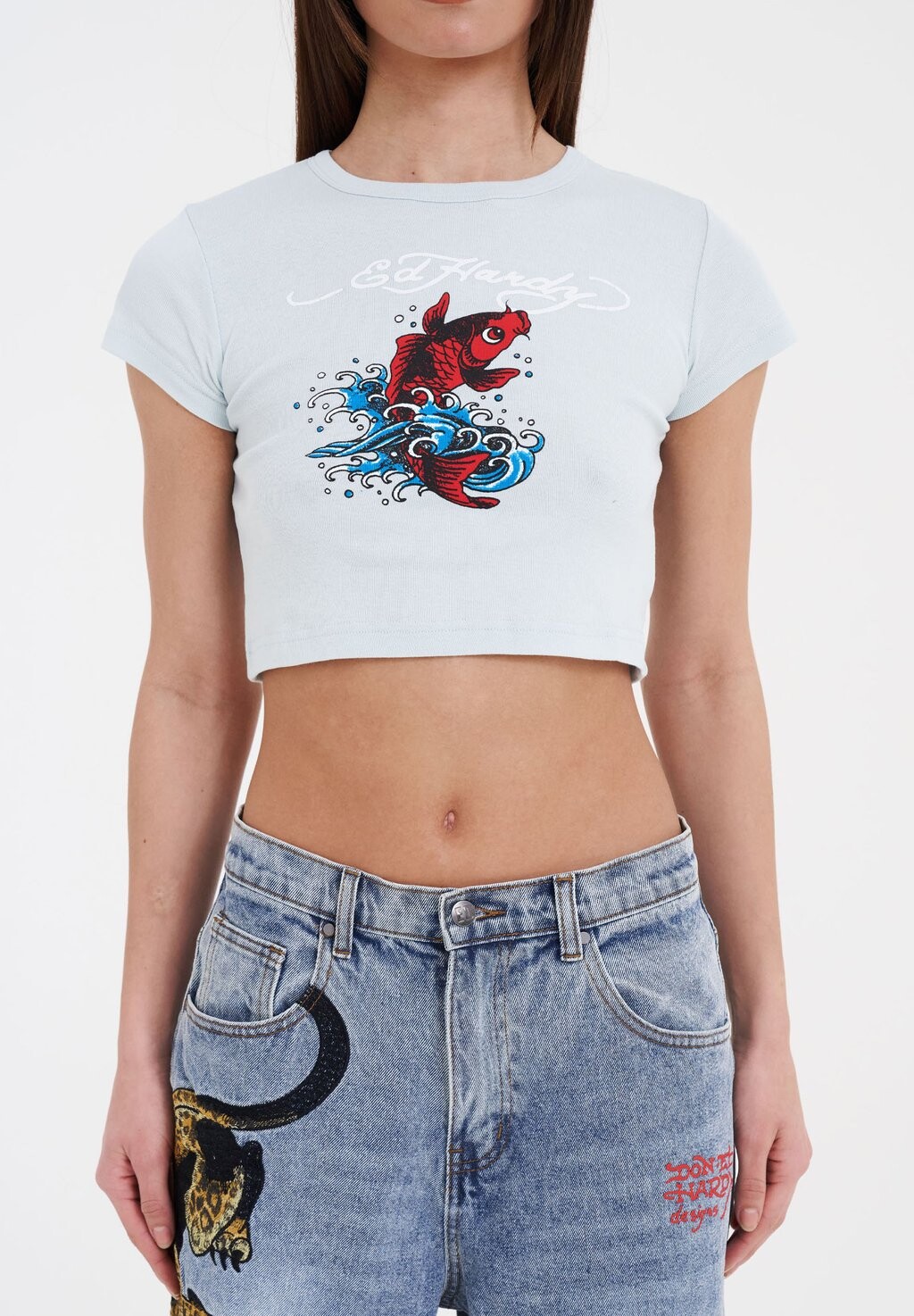 

Футболка с принтом KOI-BABY Ed Hardy, синий