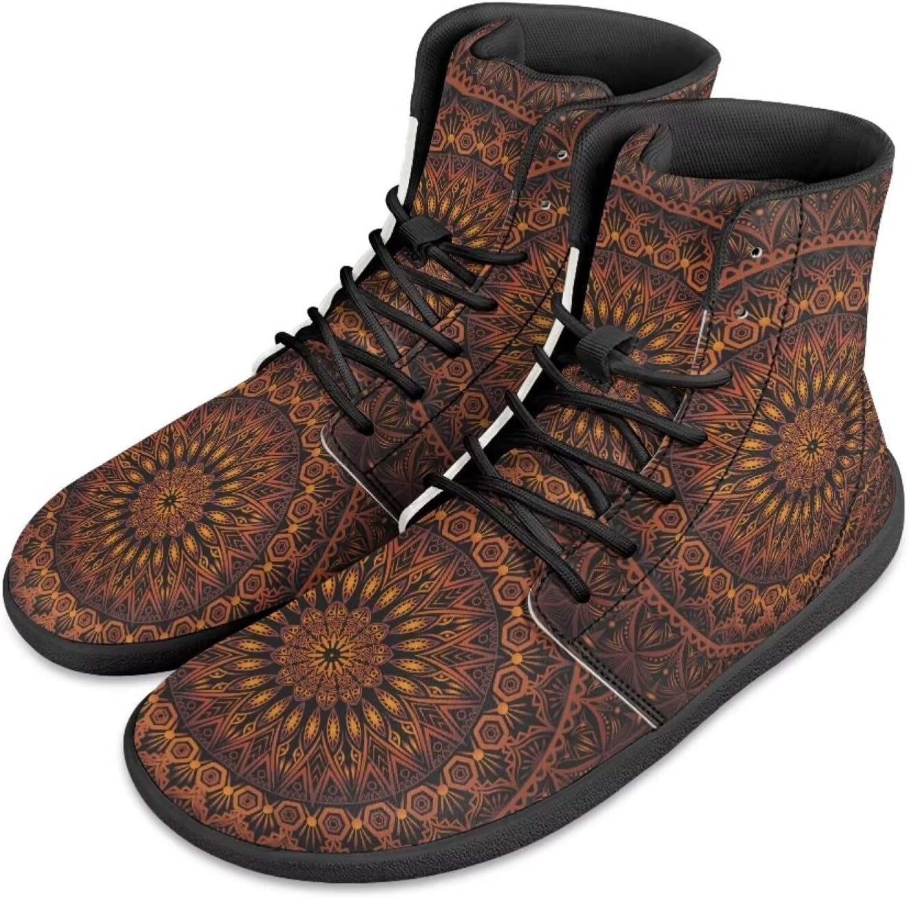 

Мужские минималистичные босоножки Jeiento Mandala, обувь для бега с широкой носочной частью, ботинки из искусственной кожи, нескользящие кроссовки на шнуровке, коричневый