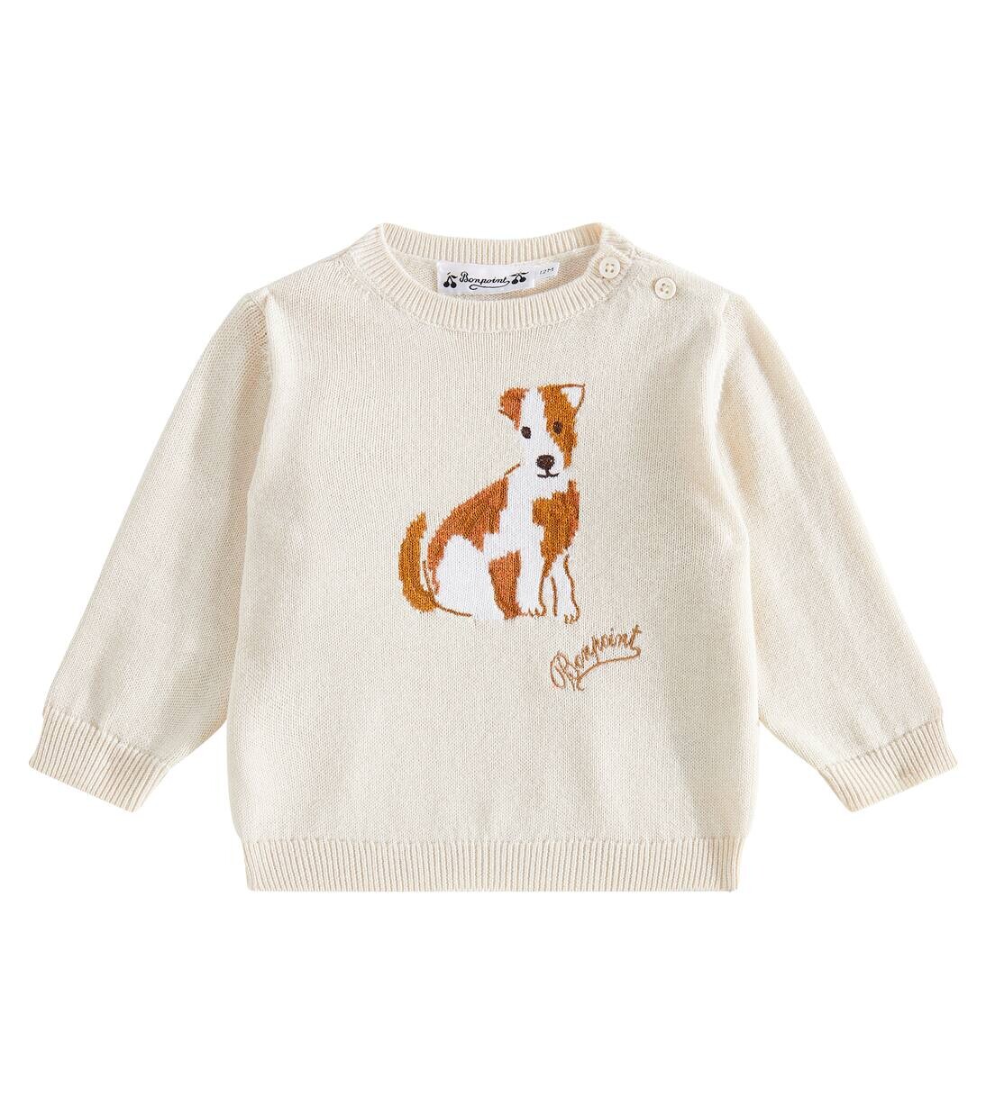 

Свитер Baby Almire из шерсти и хлопка Bonpoint, цвет blanc naturel