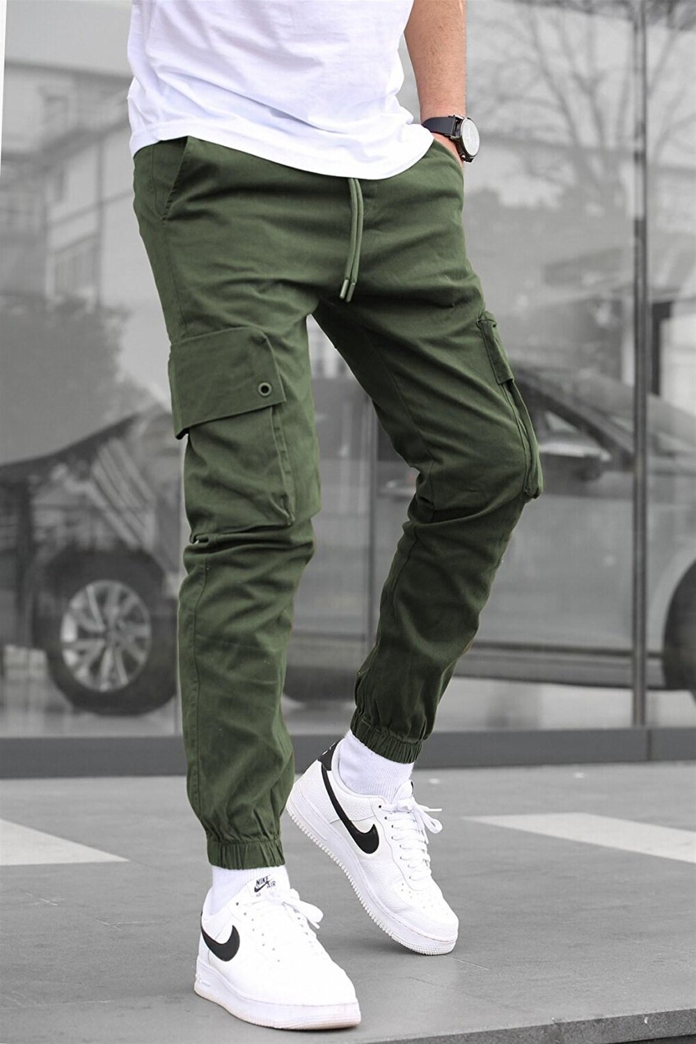 

Брюки-джоггеры цвета хаки Cargo Pocket 5647 MADMEXT
