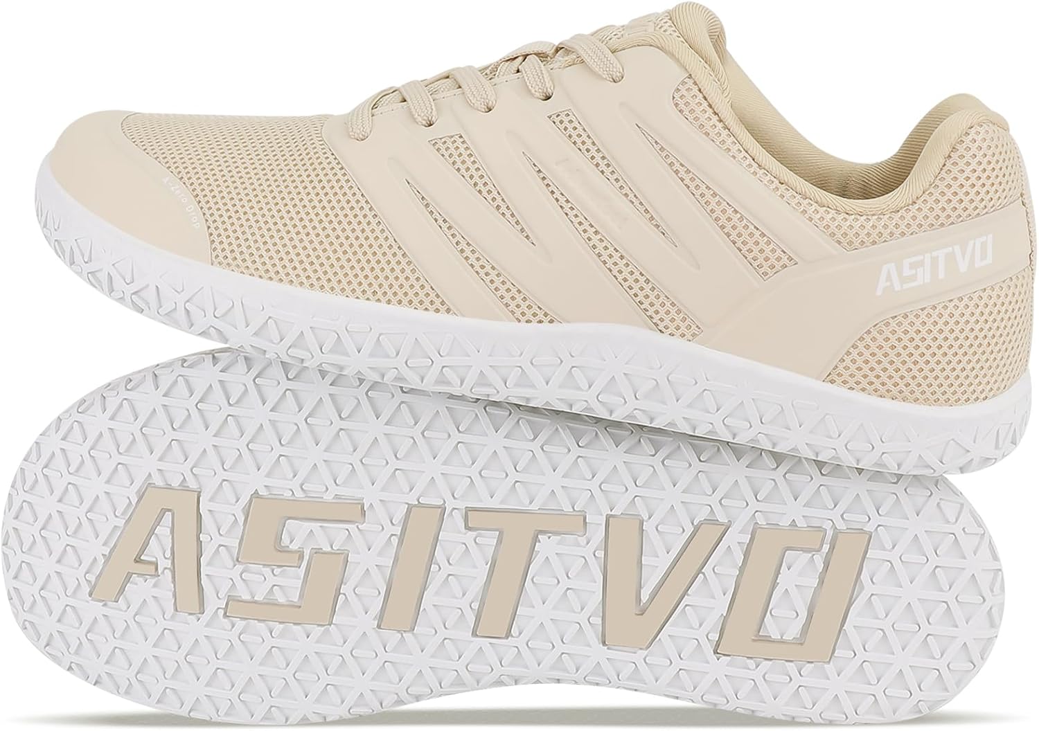 

Мужские кроссовки ASITVO Wide с босоногой подошвой нулевого перепада, минималистичные, с широкой носочной частью, TPU носок, верх без швов, бежевый