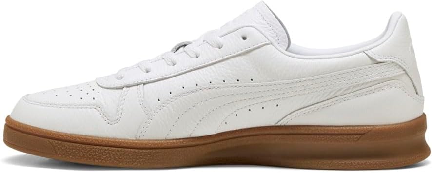 Мужские кроссовки PUMA для помещений из кожи с шнуровкой, повседневные - белые — фото 3