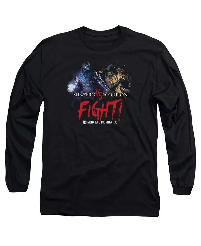 

Мужская футболка Fight с длинным рукавом для взрослых Mortal Kombat X, черный