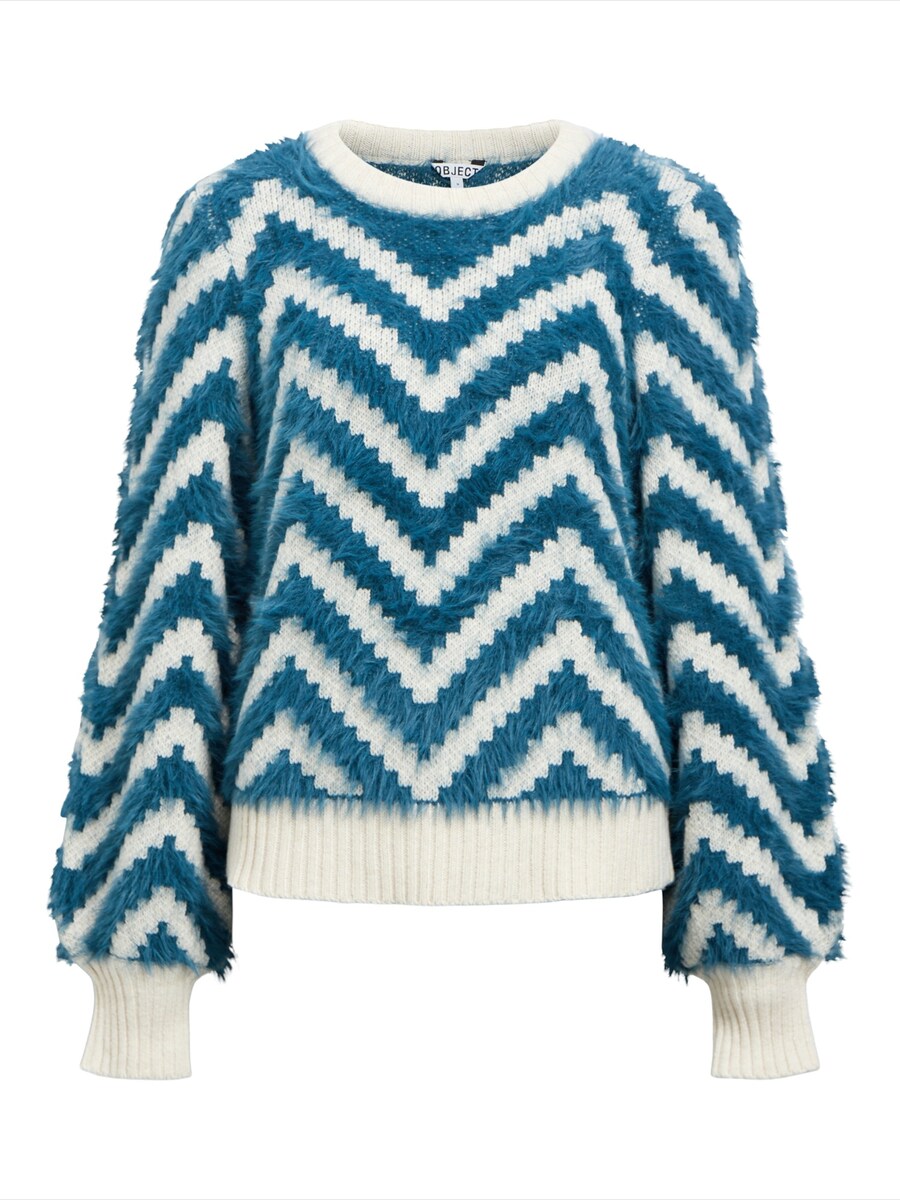 

Свитер OBJECT HOLLOW, Cyan blue/White