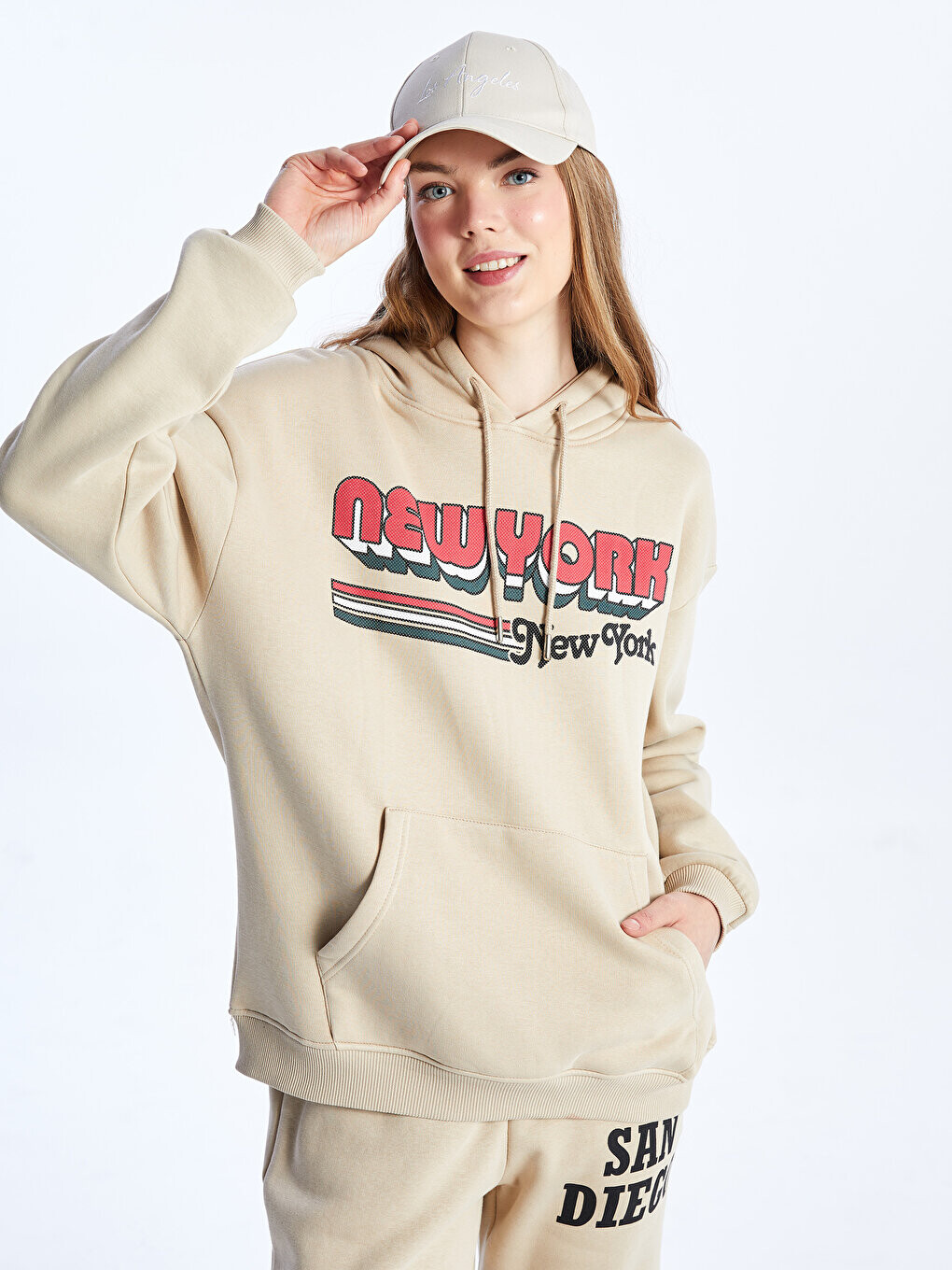 

Женская толстовка с длинным рукавом и принтом CALİMERA MODA, камень