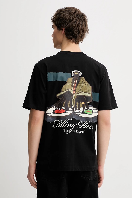 

Хлопковая футболка футболка диджея Filling Pieces, черный