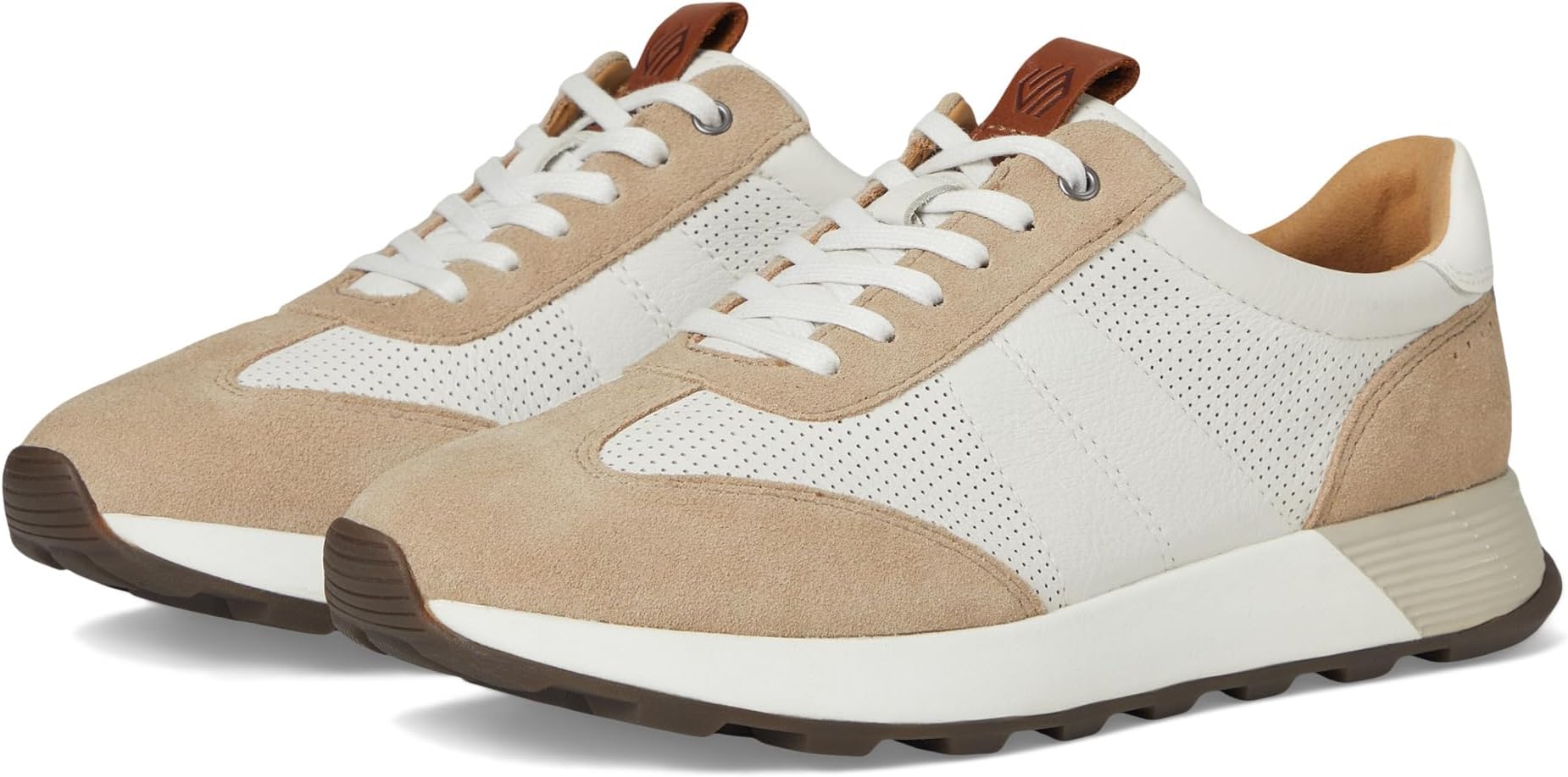 

Кроссовки Johnston & Murphy Kinnon T-Toe, цвет Sand Suede/White Full Grain