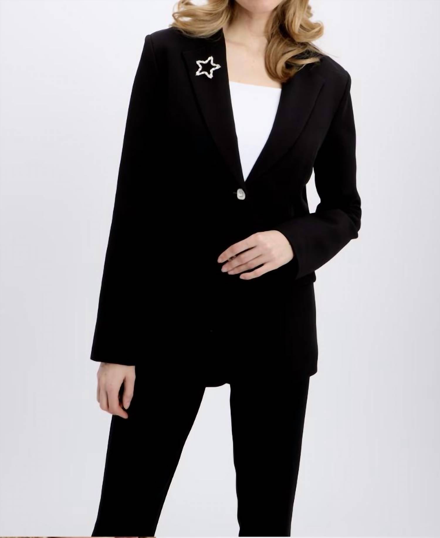 

Блестящий пиджак со стразами в виде звезды, черный Frank Lyman