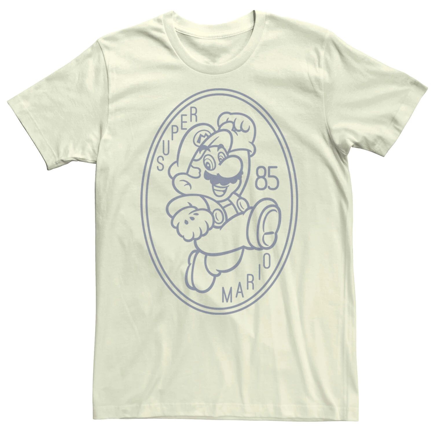 

Мужская футболка с овальным значком и графикой Nintendo Super Mario Vintage 85 Licensed Character