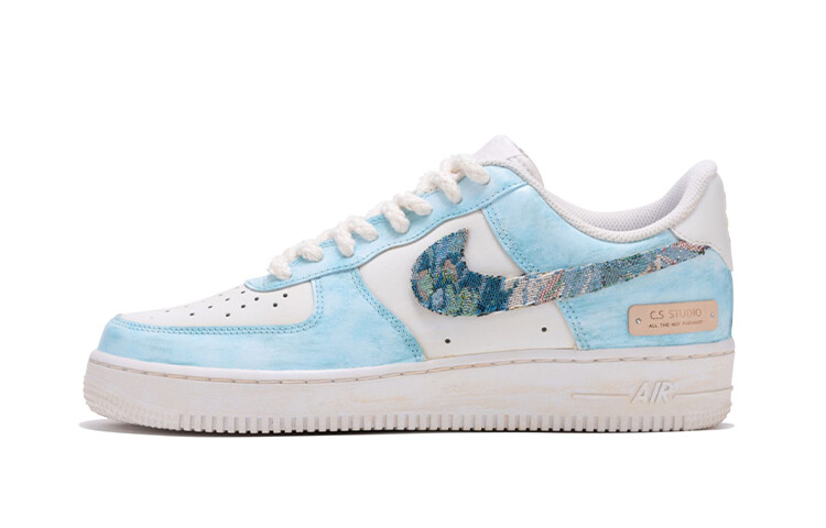 

Кроссовки Nike Air Force 1 Skateboard Shoes Men Low-Top White Blue