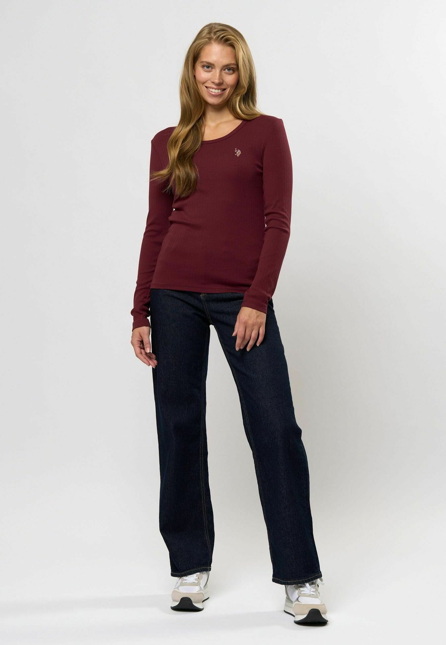 Топ U.S. Polo Assn. Long sleeved top, Tawny Port/Bordeaux — фото 2