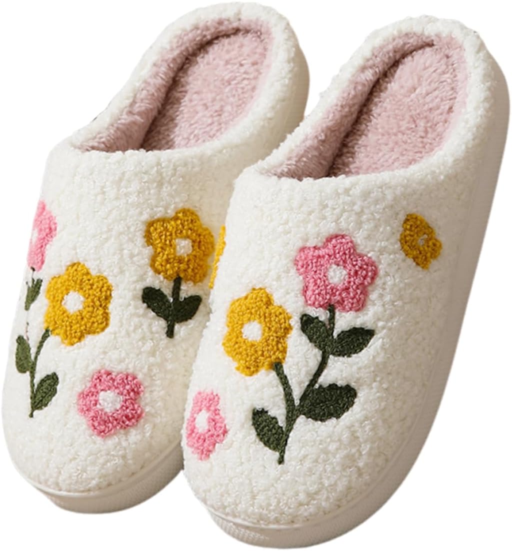 

Тапочки Cxvzr для собак для женщин и мужчин, милые тапочки с корги и бордер колли, пушистые, теплые, с нескользящей подошвой для дома, Sun Flower