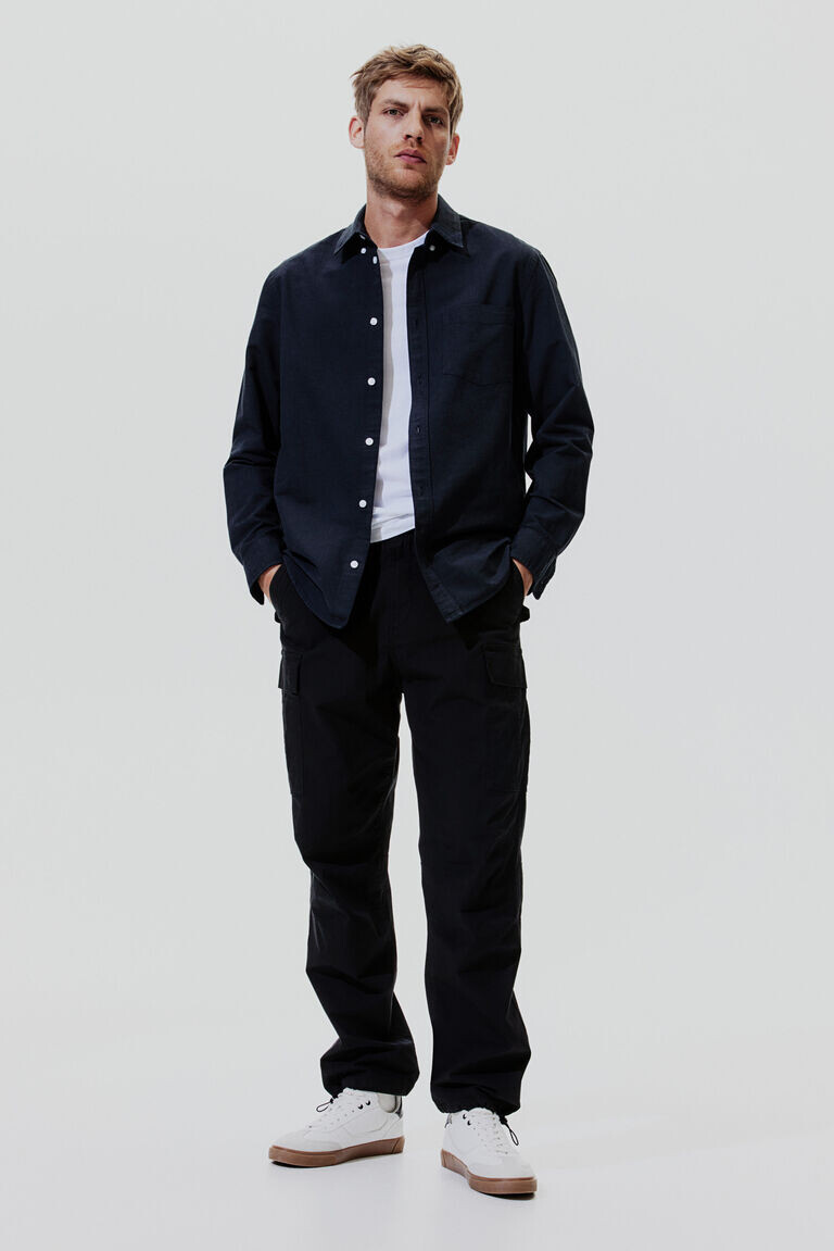 

Брюки карго ripstop regular fit H&M, черный
