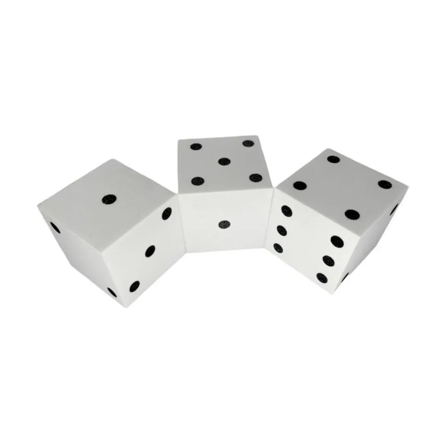

d6 50 мм пенопластовые кубики - белые, Dice - Foam (Koplow)