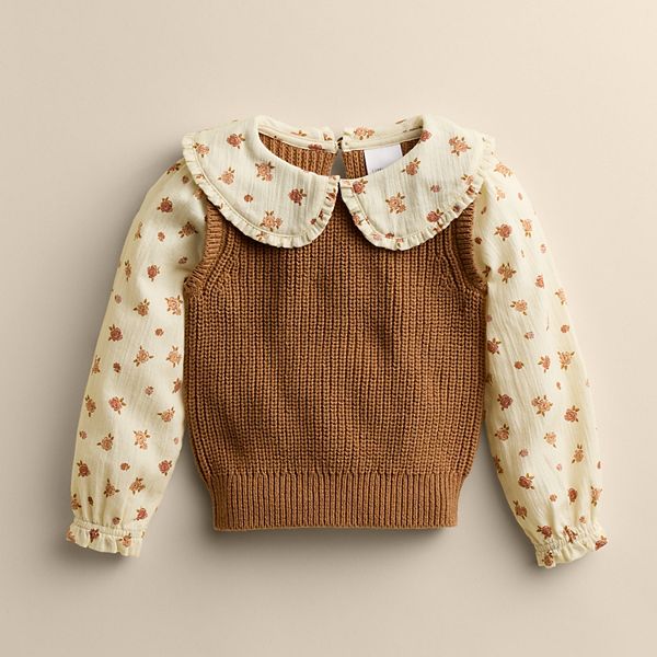 

Блузка-жилет для девочки Little Co. By Lauren Conrad, Ivory Ditsy Rose