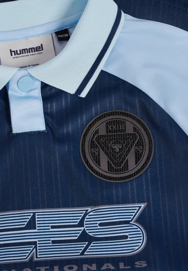 Футбольная поло-рубашка hmljr в свободную полоску Hummel, Dress Blues — фото 3