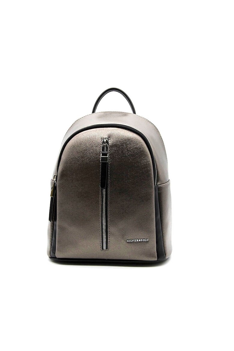 

Рюкзак из экокожи на молнии Silver&Polo, черный
