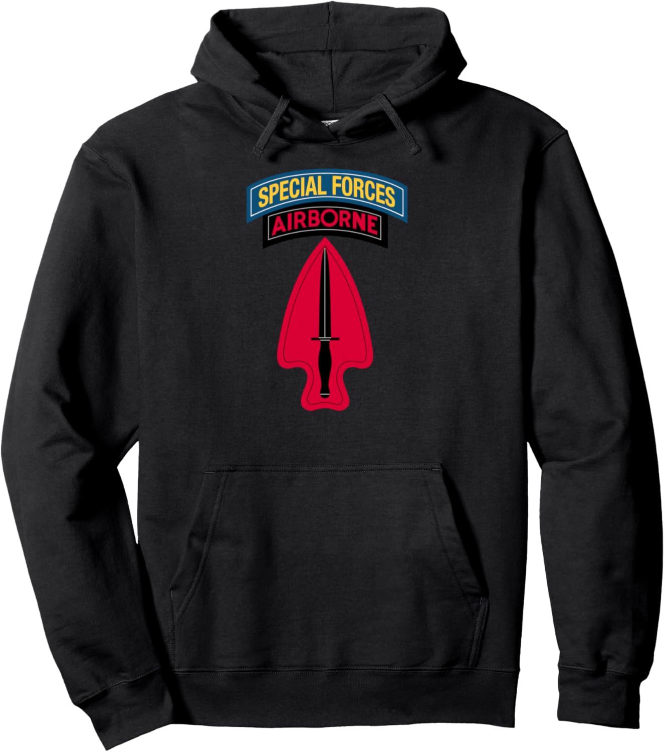 

Футболка USASOC Delta Force SFOD-D Center Hoodie, черная (black 19-3911tcx), размер S Custom Army Designs