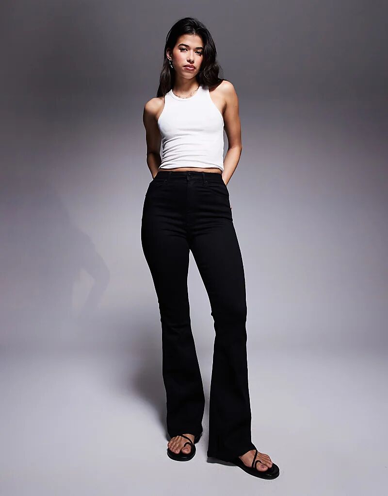 

Джинсы-клеш ASOS DESIGN Hourglass, облегающие фигуру, суперэластичные, черного цвета
