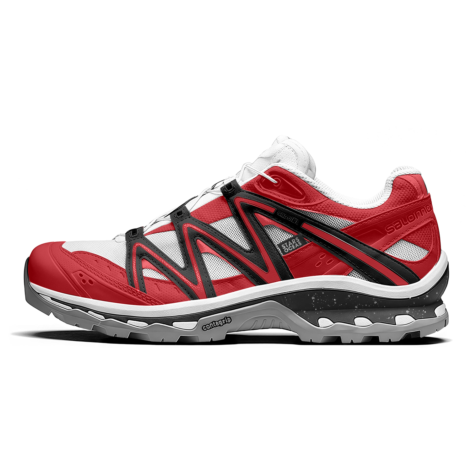 

SALOMON XT Quest Fiery Soul устойчивые к истиранию низкие туристические ботинки для скалолазания унисекс red black white