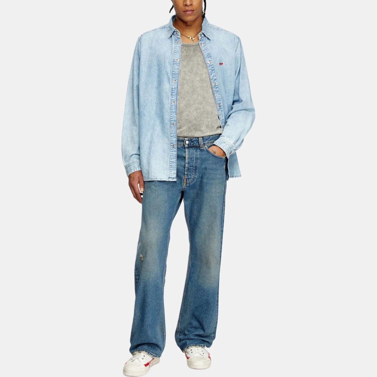 Джинсы свободного кроя DIESEL 1980 D Eeper Medium Blue — фото 3